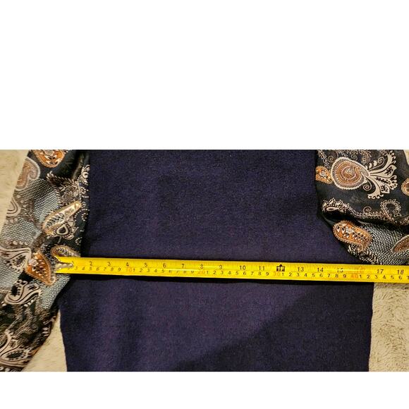 SIX/FIFTY McKenna Paisley Sweater, Sheer Sleeves, Womens Sz M, New NWT - Picture 7 of 12